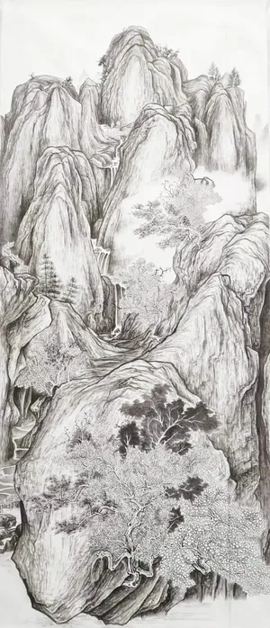 山水 水墨仿古免抠