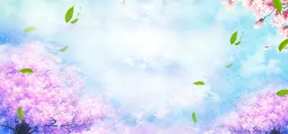 梦幻樱花节文艺浪漫紫色背景高清
