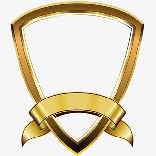 金黄色卡通渐变图标盾牌免抠