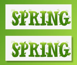 矢量绿色春天清新素材免抠标签元素