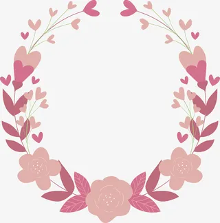 春天唯美花边框矢量素材免抠