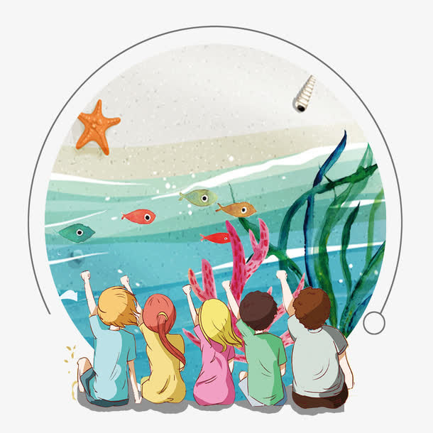 卡通水族馆免抠
