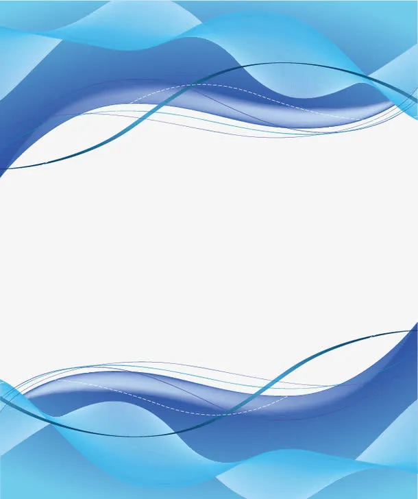 矢量蓝色边框免抠