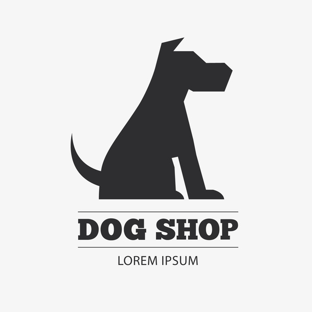 黑色宠物狗logo矢量图免抠手绘/卡通卡通元素