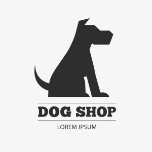 黑色宠物狗logo矢量图免抠手绘/卡通卡通元素