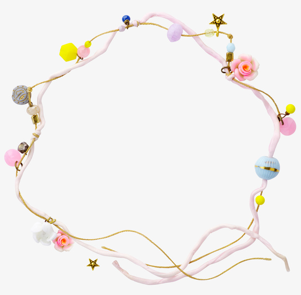 女性饰物线形边框免抠