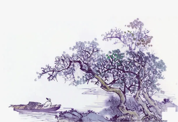 中式风格水墨画背景免抠装饰中国风元素