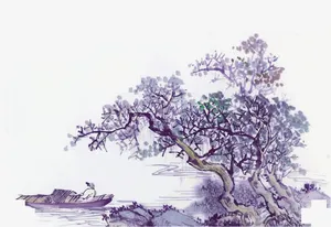中式风格水墨画背景免抠装饰中国风元素