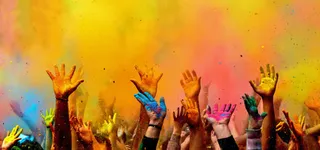 热烈狂欢庆祝Banner海报背景图片免抠