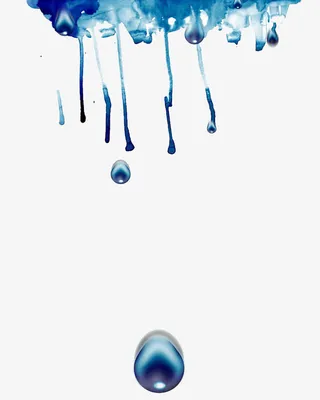水彩画蓝色泪水免抠