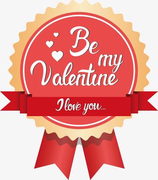 红色喜庆爱情标签设计素材免抠