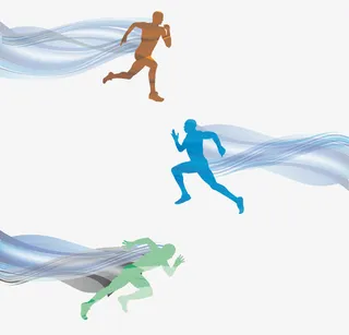 矢量跑步运动手绘免抠