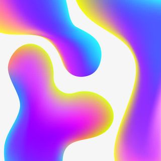 卡通紫色渐变不规则图形免抠