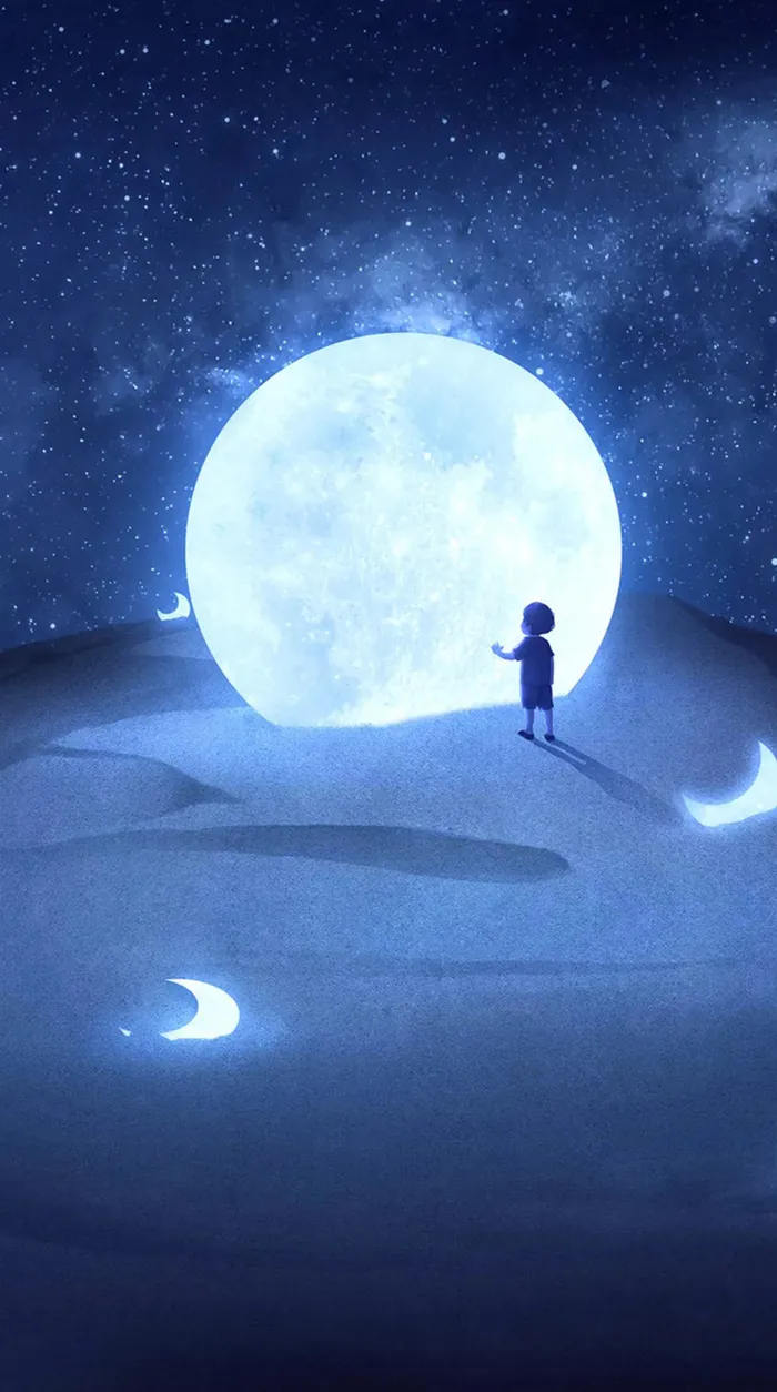 卡通儿童月亮星空平面广告高清