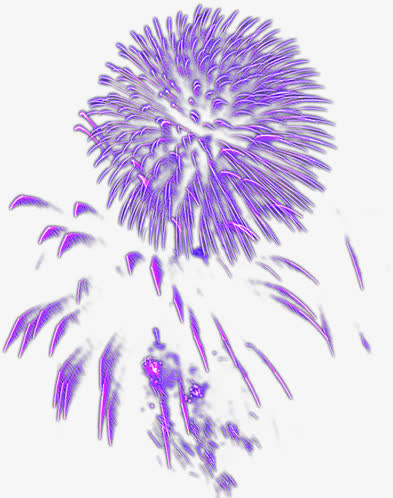 紫色浪漫跨年烟花免抠