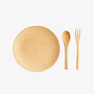 日本KEYUCA制造原木点心餐具套装免抠
