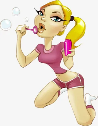 西方人物素描卡通西方女孩素材免抠