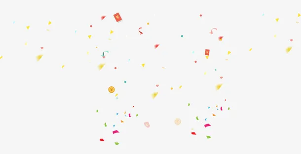 节日彩带碎点免抠