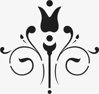 角花底纹花型对称平面图形免抠