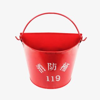 红色119消防桶防沙桶免抠