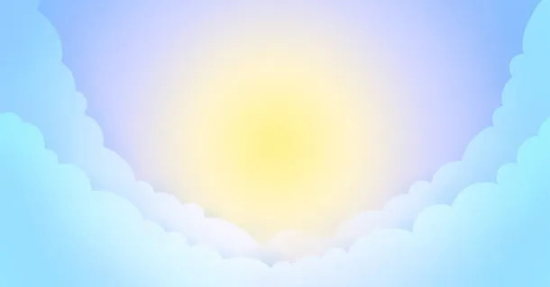 蓝色云朵天空卡通海报背景