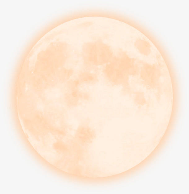 黄色光晕月球节日元素免抠