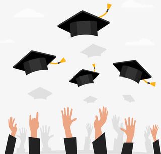 高高扔起的学士帽免抠