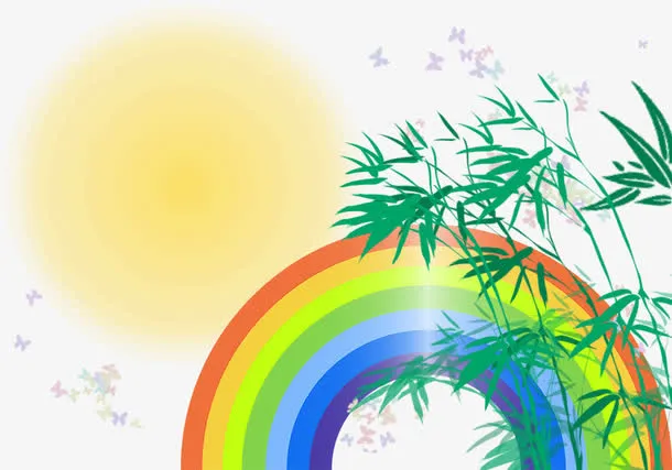 阳光下的彩虹素材免抠