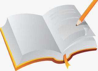 正在书写的笔记本免抠