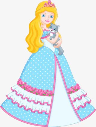 抱着小猫的女孩免抠