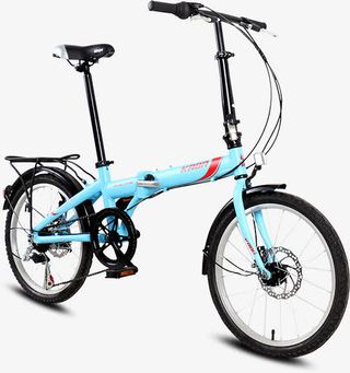 蓝色脚踏车实物素材免抠