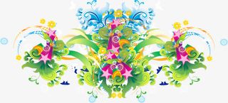 春天创意手绘美景免抠