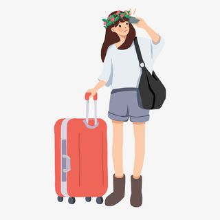 旅游中的美女免抠