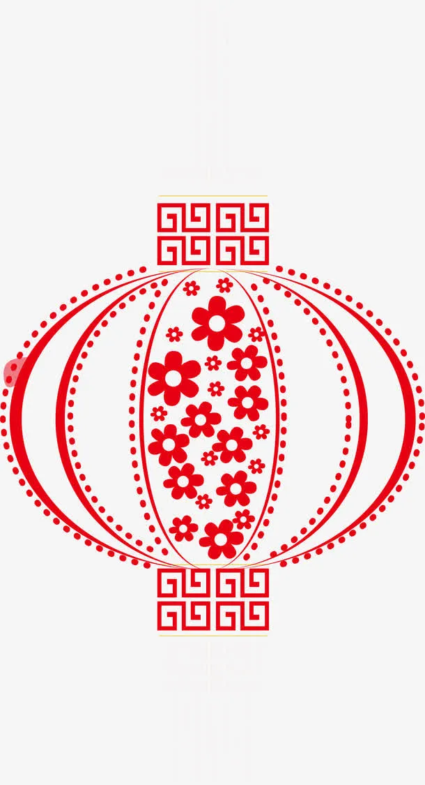 矢量红色灯笼剪纸免抠