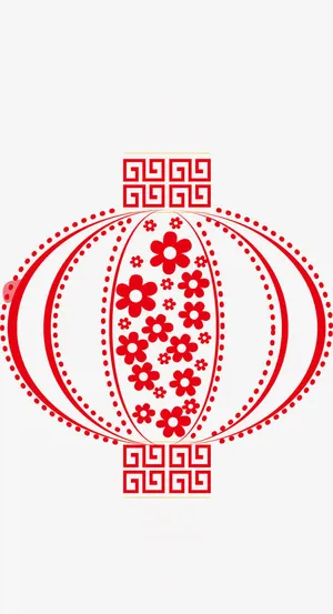 矢量红色灯笼剪纸免抠 矢量红色灯笼剪纸免抠