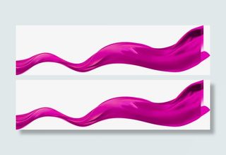 紫色飘动的彩带免抠