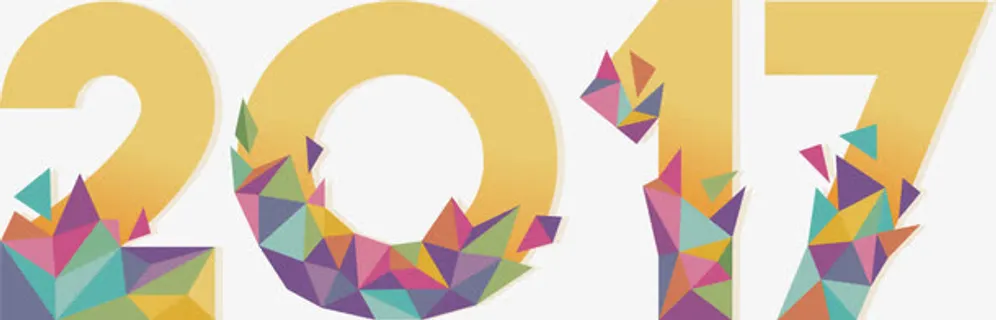 矢量扁平创意2017年字体免抠