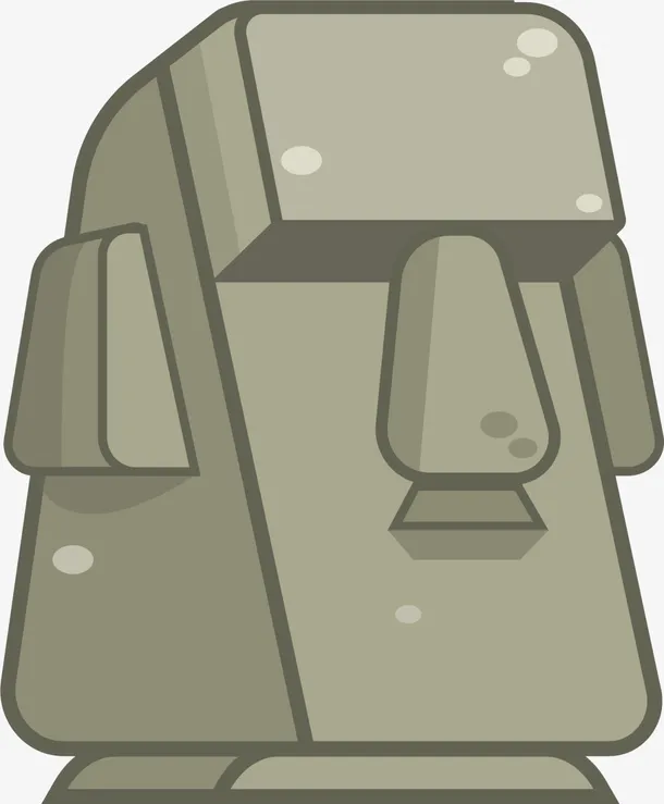 灰色简约复活岛雕像免抠