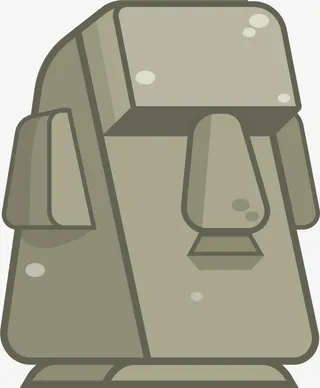 灰色简约复活岛雕像免抠