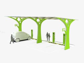 卡通充电站海报设计标识免抠