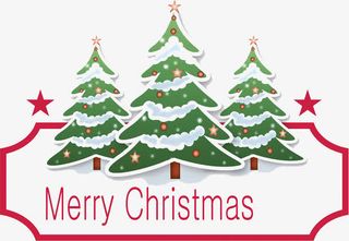 手绘绿色圣诞树免抠图免抠