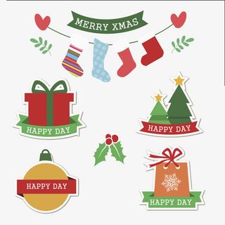 手绘圣诞树 袜子免抠