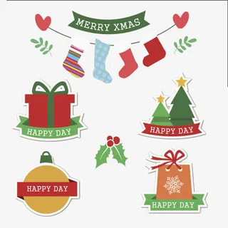 手绘圣诞树 袜子免抠