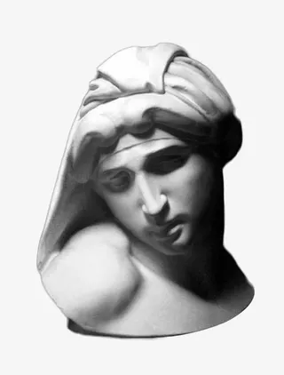 年轻女士石膏头像免抠