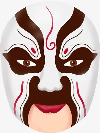 手绘素材中国川剧变脸脸谱免抠