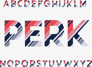 商务科技条纹艺术字免抠