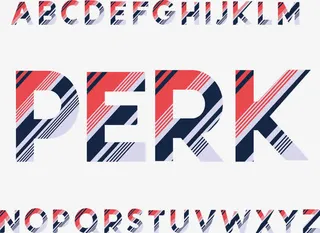 商务科技条纹艺术字免抠