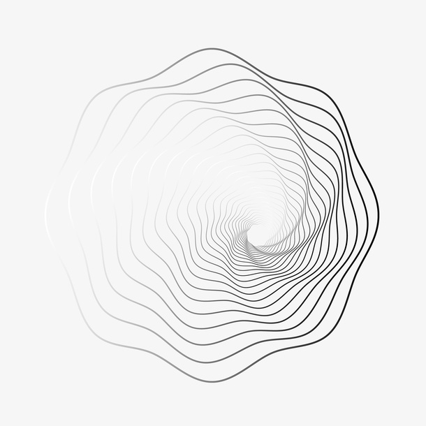 波浪线条灰色免抠