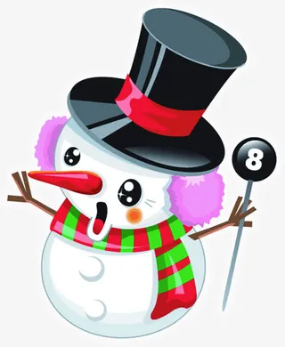 卡通雪人圣诞海报免抠