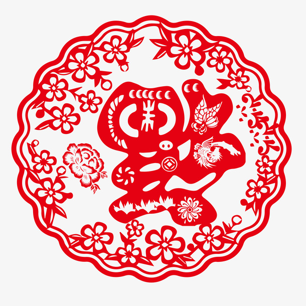 福字新年贴花免抠